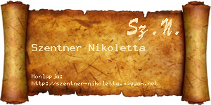 Szentner Nikoletta névjegykártya