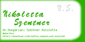 nikoletta szentner business card